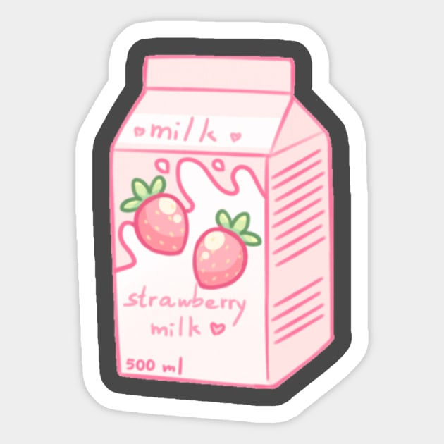 strawberry milk Sticker by imajuicypie